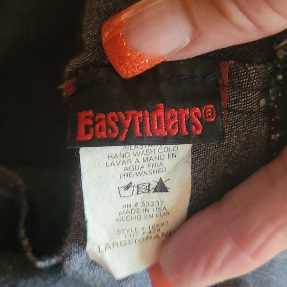 Vintage Easyriders blue Jean lace up top - Picture 5 of 5